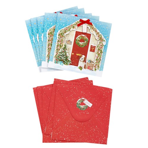 Morrisons House With Red Door Cards Packaged Cards 5Pk