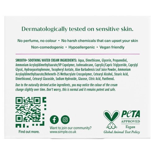 Simple Face Cream Soothing Water 50ml
