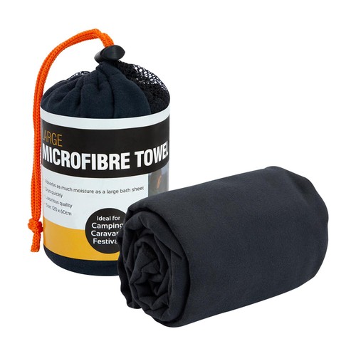 Milestone Camping Large Microfibre Towel With Net Carry Bag