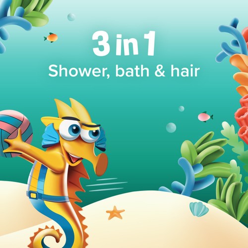 Palmolive Kids Sea Creatures Shower Gel Body Wash 