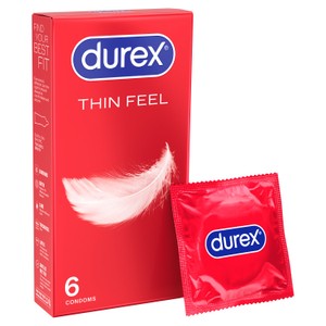 Durex Thin Feel Condoms Enhanced Sensitivity Regular Fit 6 Pack