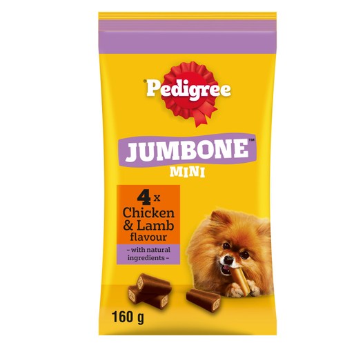 Pedigree Jumbone Mini Adult Small Dog Treats Chicken & Lamb 4 Chews