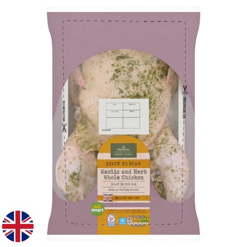 Morrisons British Roast In The Bag Garlic & Herb Whole Chicken 1.6kg