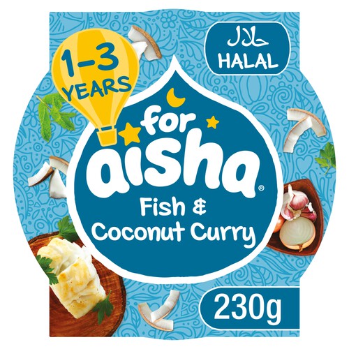 For Aisha Fish & Coconut Curry Toddler Tray Meal 12m+ 