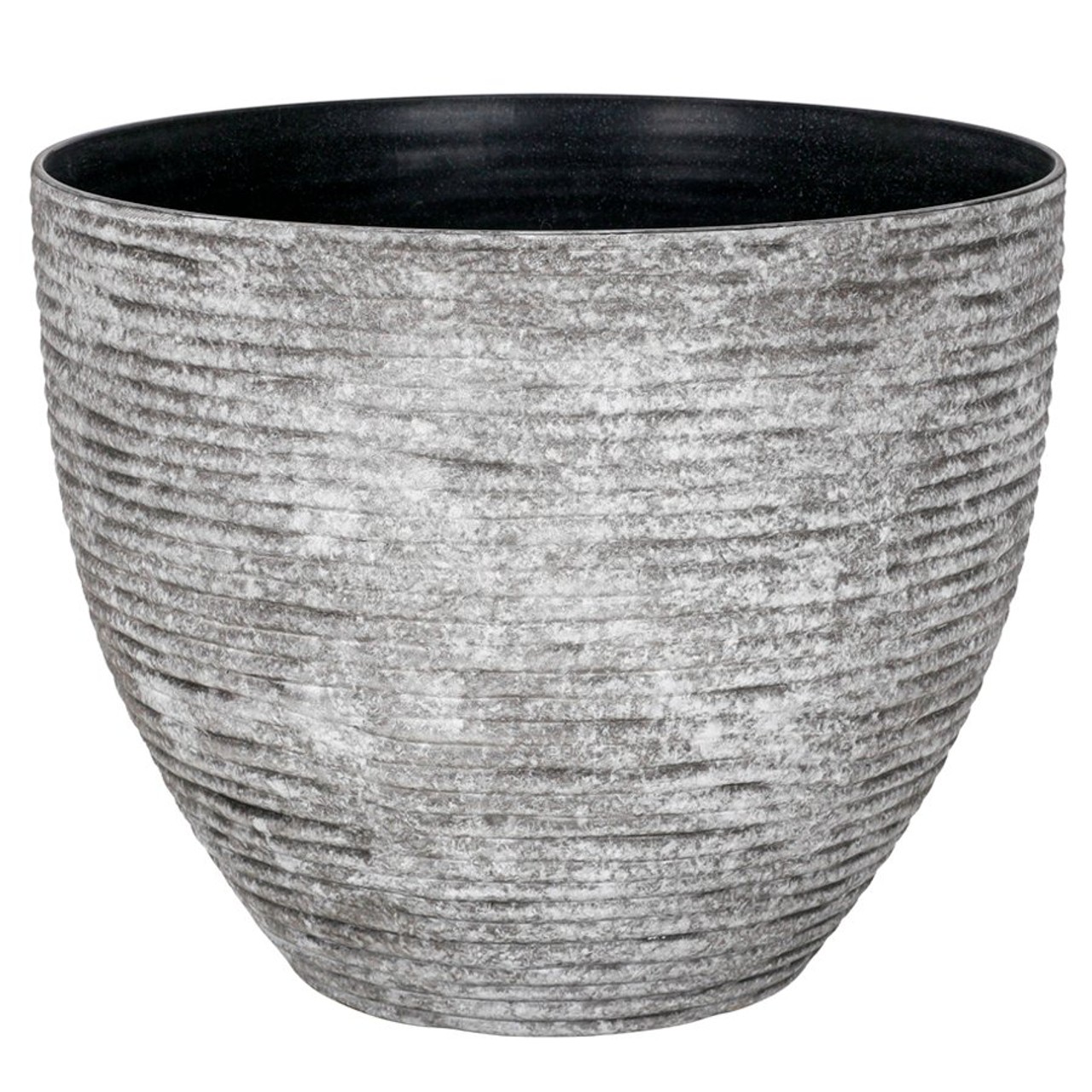Nutmeg Grey Textured Stripe Pot Large