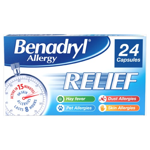 Benadryl Allergy Relief 24 Capsules