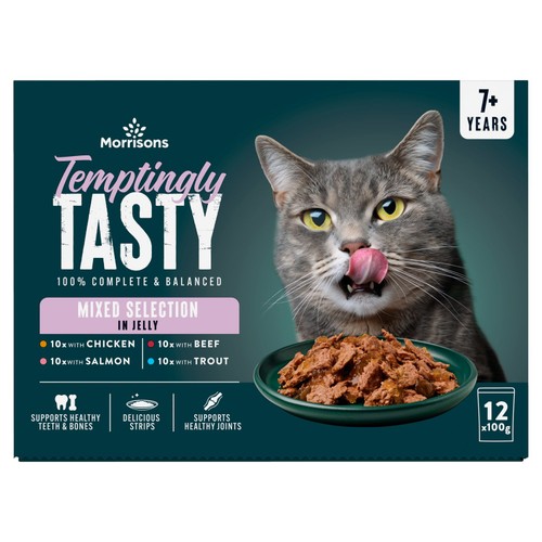 Morrisons Temptingly Tasty Senior Cat Fish In Jelly 12 x 100g