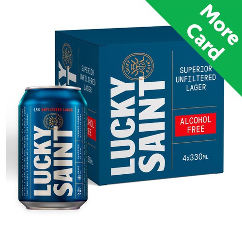 Lucky Saint Unfiltered Alcohol Free Lager Can