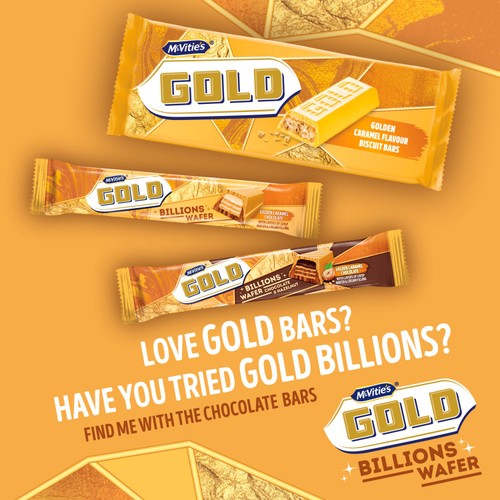McVitie's Gold Caramel Flavour Biscuit Bars 7 Pack Multipack 