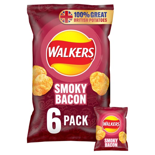 Walkers Smoky Bacon Multipack Crisps 