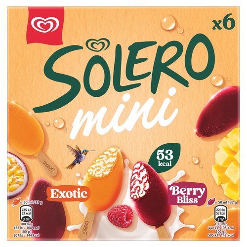 Solero Mini Exotic & Berry Bliss Ice Cream Sticks 6 x 50ml