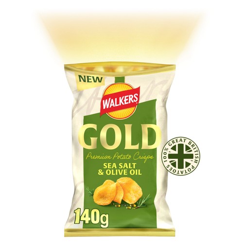 Walkers Gold Sea Salt & Olive Oil 140g