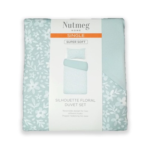 Nutmeg Home Soft Touch Silhouette Floral Duvet Set Single