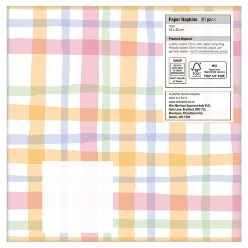 Nutmeg Gingham Napkins 20 Pack