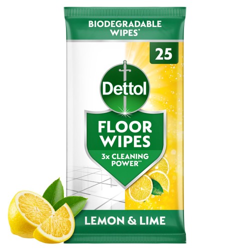 Dettol Antibacterial Floor Wipes Lemon & Lime Extra Large