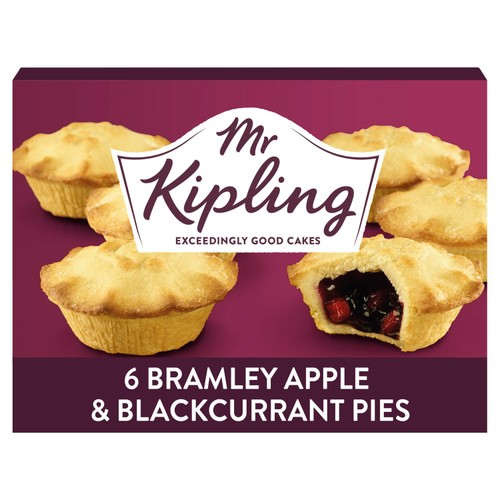 Mr Kipling Apple & Blackcurrant Pies Multipack Snack 6pk
