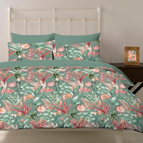 Nutmeg Home 100% Cotton Lux Floral Duvet Set Double