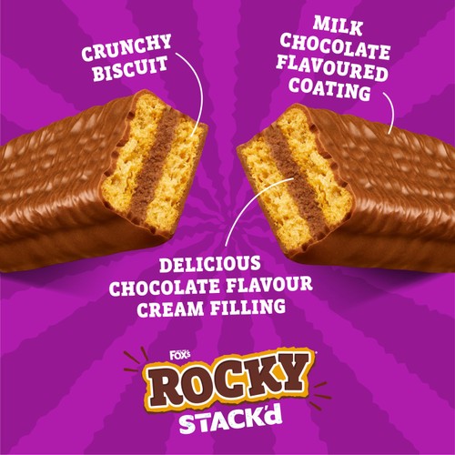 Fox's Biscuits Rocky STACK'd Chocolate Cream Flavour Biscuit Bars