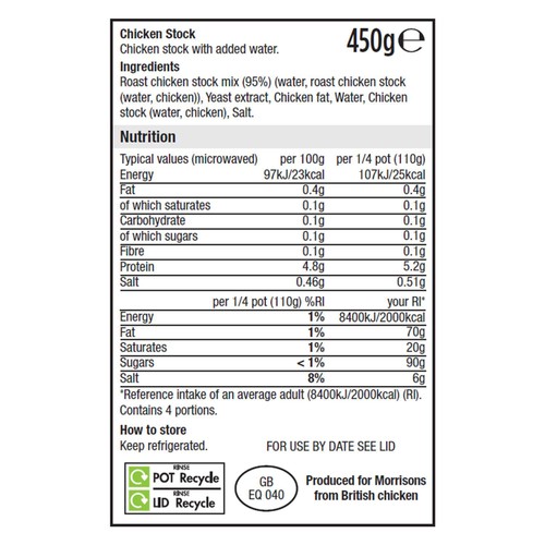 Morrisons The Best Chicken Stock 450g