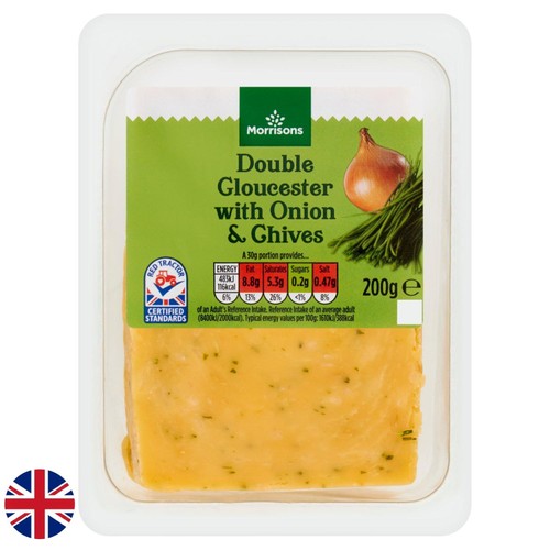 Morrisons Double Gloucester with Onion & Chives 200g