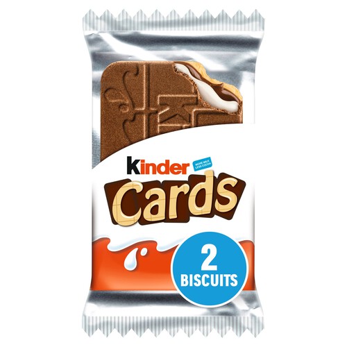 Kinder Cards Chocolate and Milk Wafer Biscuit Single 2 Pieces