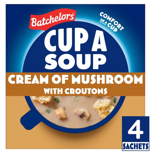 Batchelors Cup a Soup Cream of Mushroom 4 Instant Soup Sachets 99g