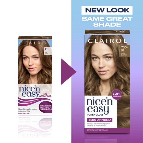 Clairol Nice'N Easy Tone+Gloss Semi Permanent Hair Dye - 700/91 Dark Blonde