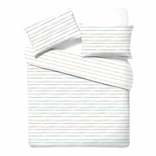 Nutmeg Home Easy Care Beach Stripe Duvet Set Double