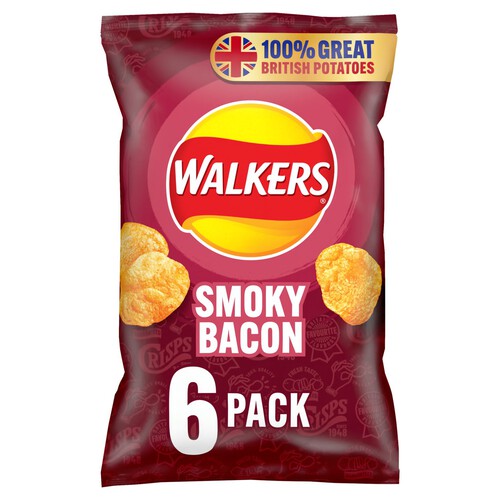 Walkers Smoky Bacon Multipack Crisps 