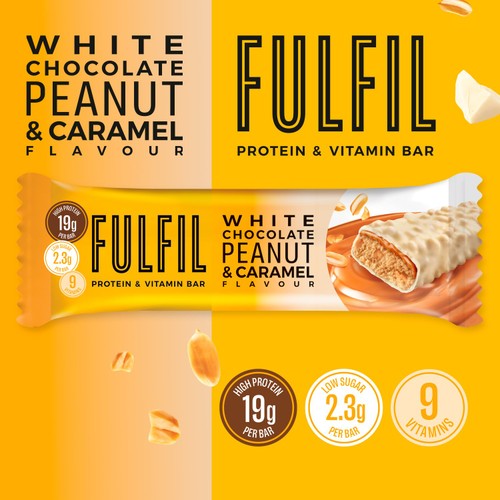 Fulfil White Chocolate Peanut & Caramel Flavour Vitamin & Protein Bar 55g