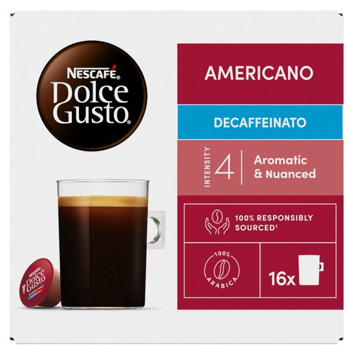 Nescafe Dolce Gusto Americano Decaff Coffee Pods 16 Capsules