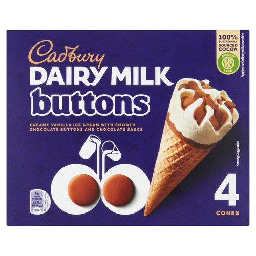 Cadbury Dairy Milk Buttons Ice Cream Cones