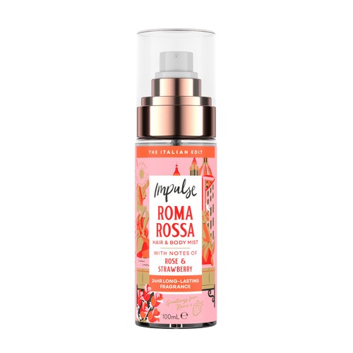 Impulse Roma Rossa Rose & Strawberry Hair & Body Mist  100ml