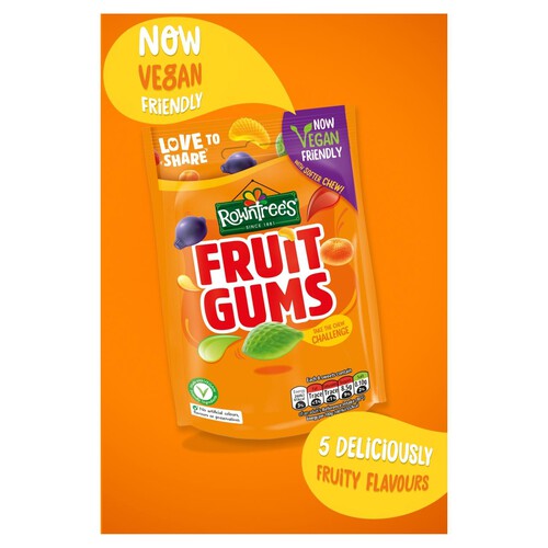 Rowntree's Fruit Gums Vegan Friendly Sweets Sharing Bag 