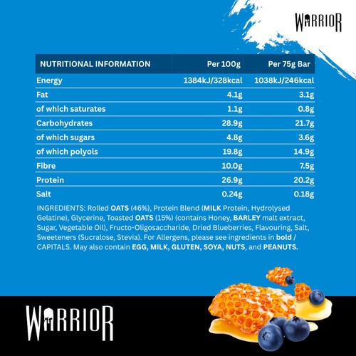 Warrior Raw Protein Flapjack Honey Berry 75g