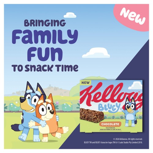 Kellogg's Bluey Chocolate Cereal Bars 4 x 25g