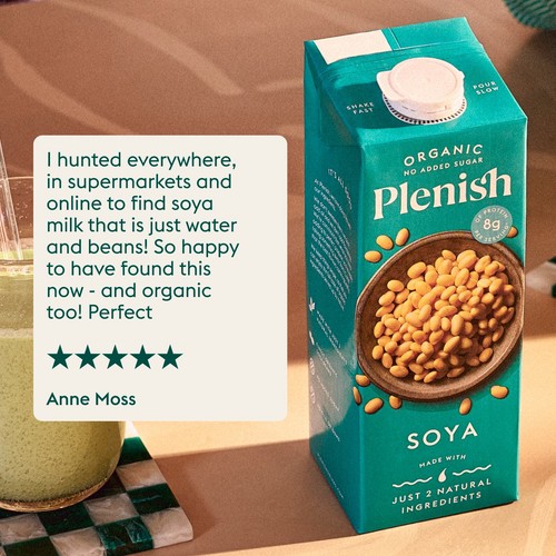 Plenish Organic Soya Milk Uht 1L