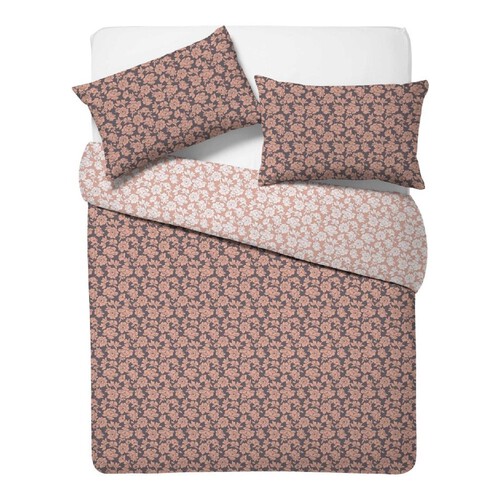 Nutmeg Home Easy Care Linear Floral Double Duvet Set 