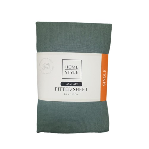 Home Style Easy Care Dark Green Fitted Sheet Single