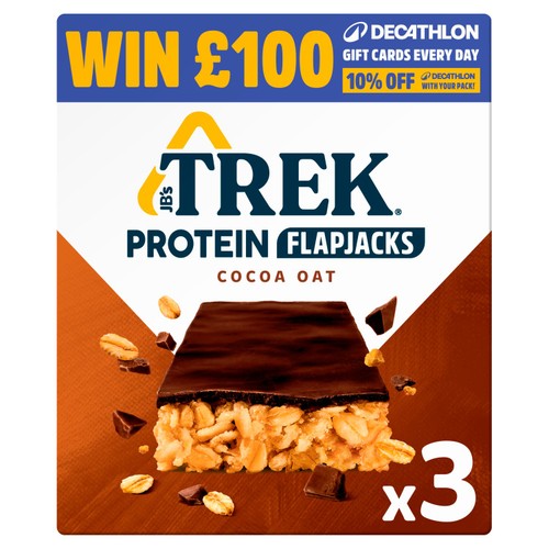 Trek Cocoa Oat Protein Flapjacks 3x50g
