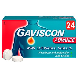Gaviscon Advance Heartburn Relief Chewable Tablets - Mint 24s