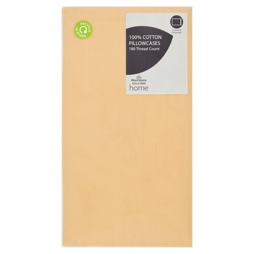 Morrisons 100% Cotton Sulpher Housewife Pillowcases 2Pk