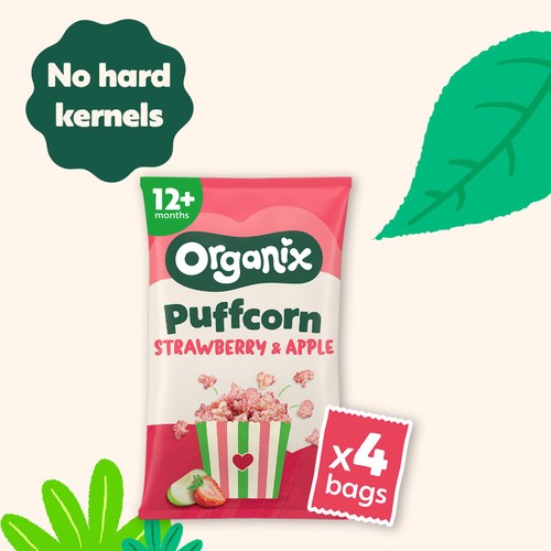 Organix Strawberry & Apple Puffcorn 10g