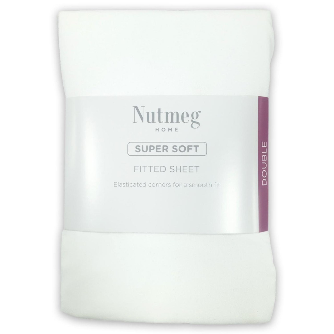 Nutmeg Home Soft Touch White Fitted Sheet Double