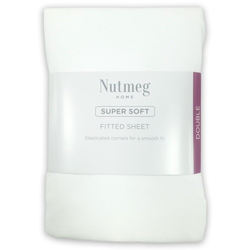 Nutmeg Home Soft Touch White Fitted Sheet Double