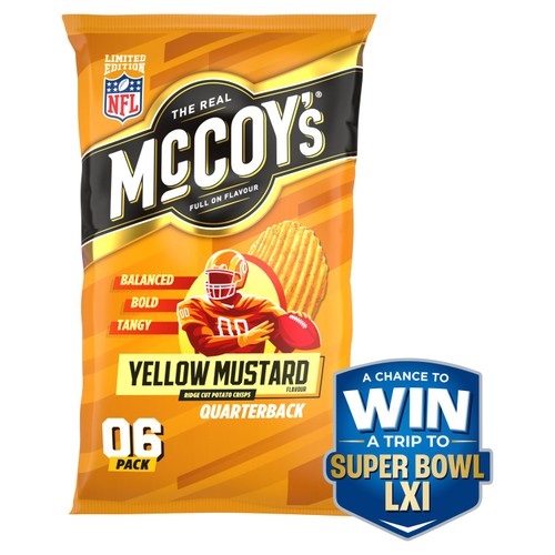 McCoy's Yellow Mustard Crisps  6 x 25g