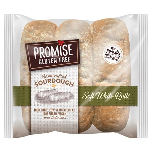 Promise Gluten Free Soft White Sourdough Rolls 210g