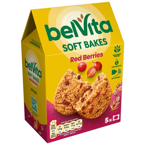 Belvita Soft Bakes Red Berries Cereal Bars 5 Pack