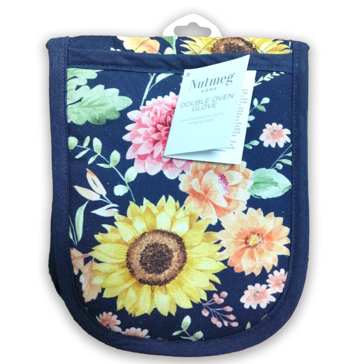 Nutmeg Home Navy Sunflower Double Oven Glove