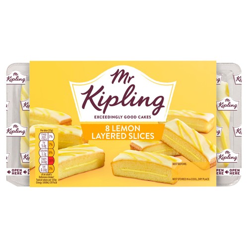 Mr Kipling Lemon Slices Cakes Multipack Snack 8pk